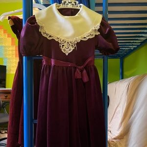Vintage New York Bonnie Jean Purple Velvet Dress